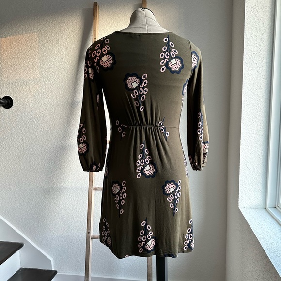 Boden Lucie Jersey Green & Pink Floral Print 3/4 Sleeve Tunic Mini Dress Sz: 6P - Picture 10 of 12